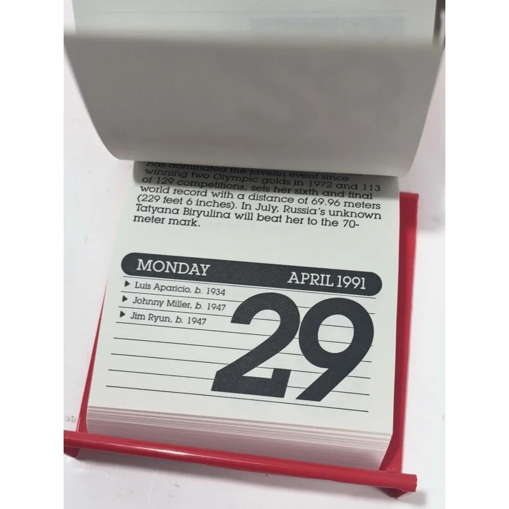 1991 365 Sports Facts A Year Calendar Daily Memorabilia Page-A-Day Original